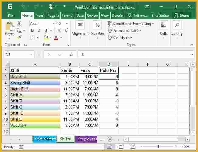 Free 3 Week Look Ahead Schedule Template Of 4 Employee Schedule Excel Spreadsheet