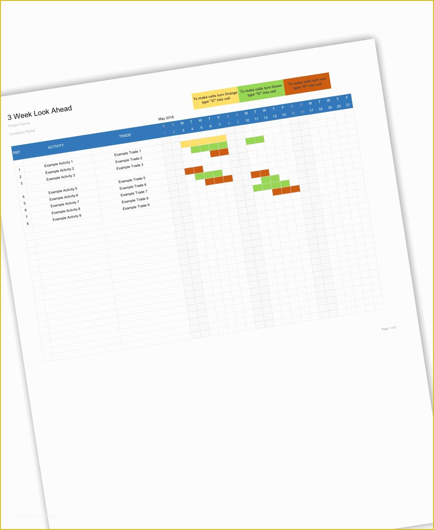 Free 3 Week Look Ahead Schedule Template Of Construction Submittal form Free Construction Excel Template