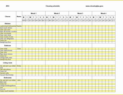 Free 3 Week Look Ahead Schedule Template Of Free Excel Weekly Cleaning Schedule