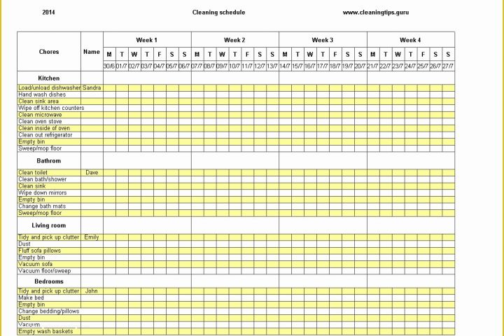 Free 3 Week Look Ahead Schedule Template Of Free Excel Weekly Cleaning Schedule