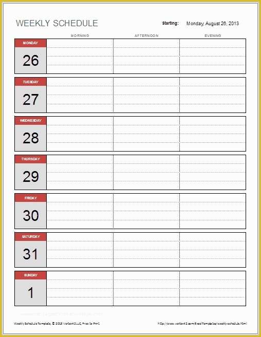 Free 3 Week Look Ahead Schedule Template Of Weekly Work Schedule Template Excel Free Template 2