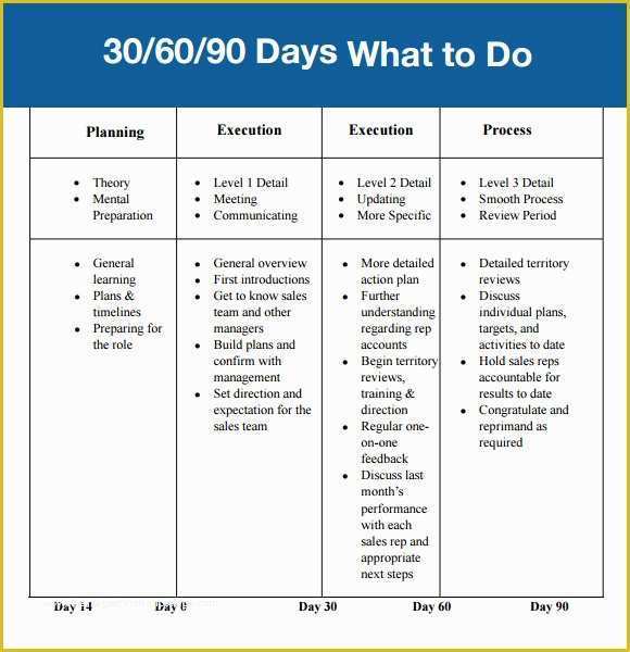 30 60 90 Day Plan Template Free Microsoft Word