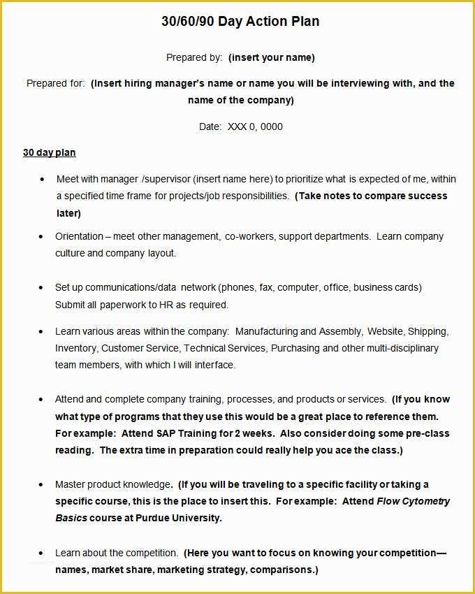 Free 30 60 90 Day Plan Template Word Of 30 60 90 Day Plan Template Free Word Pdf Documents Download