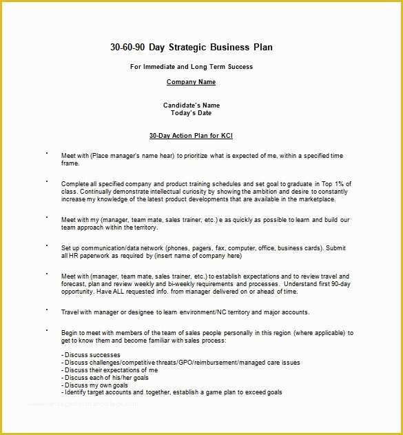 Free 30 60 90 Day Plan Template Word Of 90 Day Business Plan Template Free
