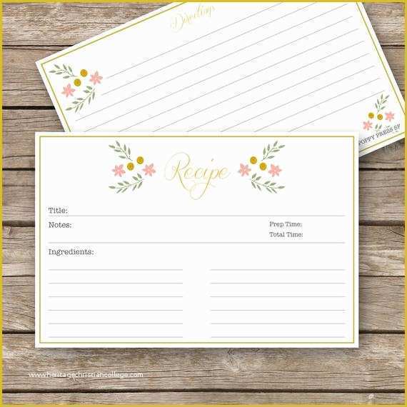 Free 4x6 Blank Postcard Template Of Printable Recipe Cards 4x6 Vintage Floral