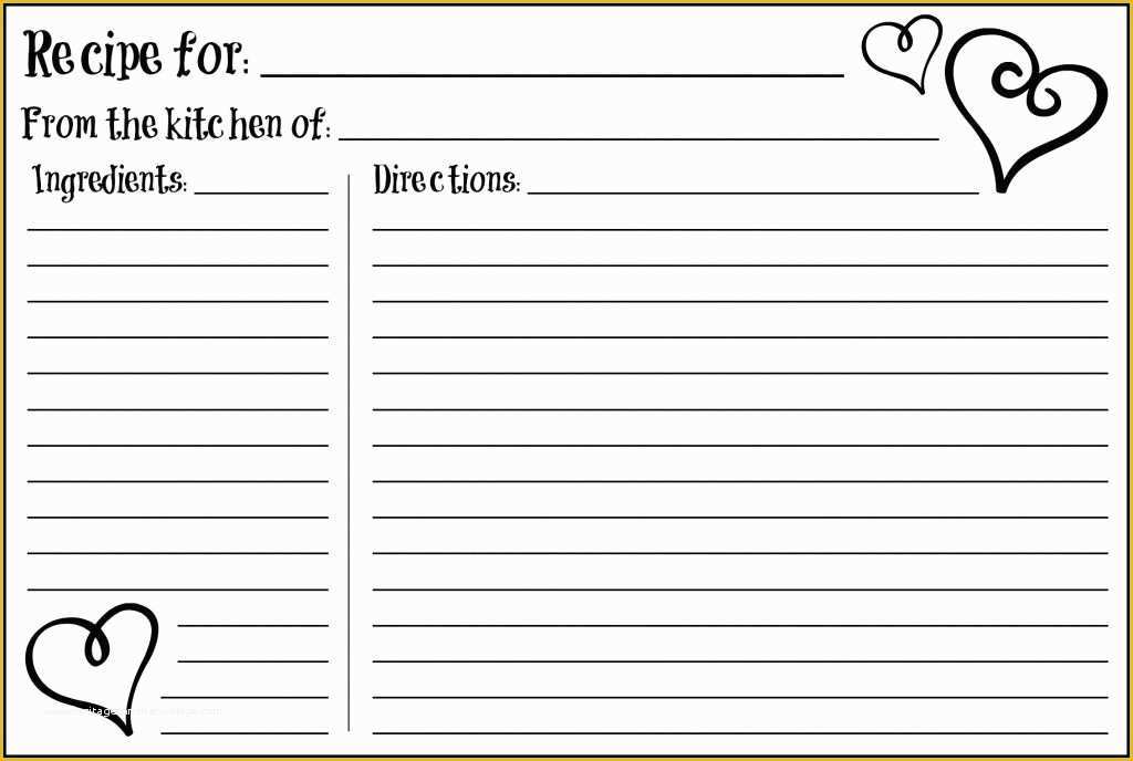 Free 4x6 Blank Postcard Template Of Valentine S Day 4x6 Recipe Card Free Printable