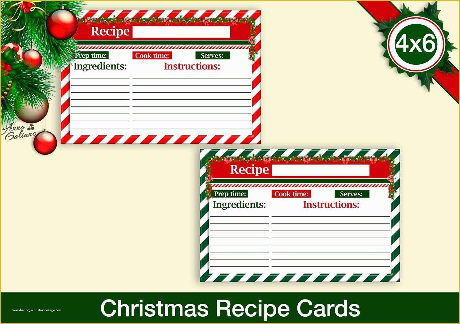 Free 4x6 Postcard Template Of Christmas Recipe Cards 4x6 Recipe Cards Printable Recipe