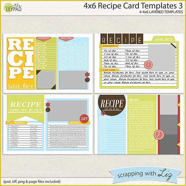 Free 4x6 Postcard Template Of Digital Scrapbook Templates 4x6 Recipe Card 3