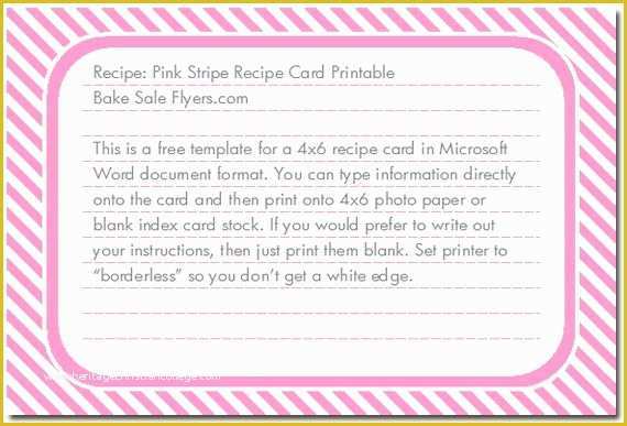 Free 4x6 Postcard Template Of Free 4x6 Recipe Card Template