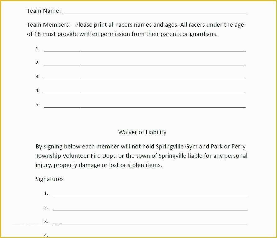 Free 5k Registration form Template Of 5k Race Entry form Template Free Patient Registration form