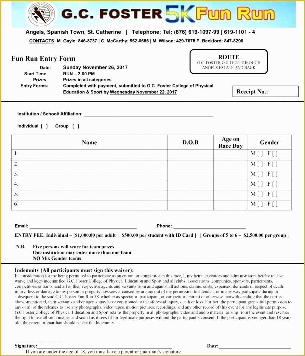 Free 5k Registration form Template Of 8 Sports Camp Registration form Template
