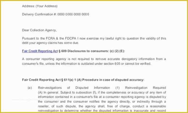 Free 609 Credit Dispute Letter Templates Of 609 Dispute Letter to Credit Bureau Template