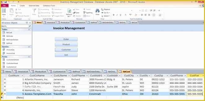 Free Access Database Templates Of Access Database Inventory Management Templates