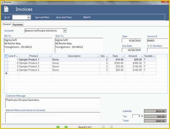 Free Access Database Templates Of Access Invoice Database