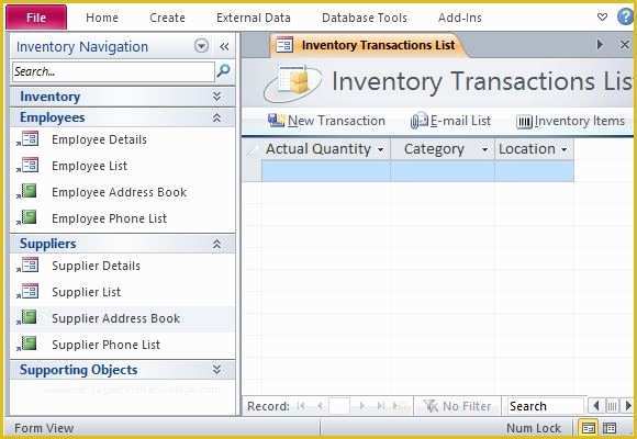Free Access Database Templates Of Free Inventory Management Template for Access