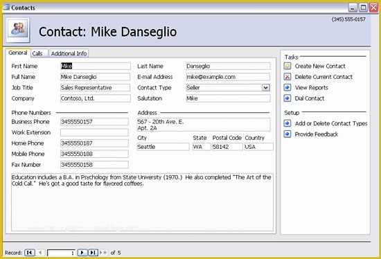 Free Access Database Templates Of Sales Contact Management Database Template