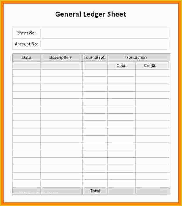 Free Accounting General Ledger Template Of 7 Printable Accounting Ledger Paper