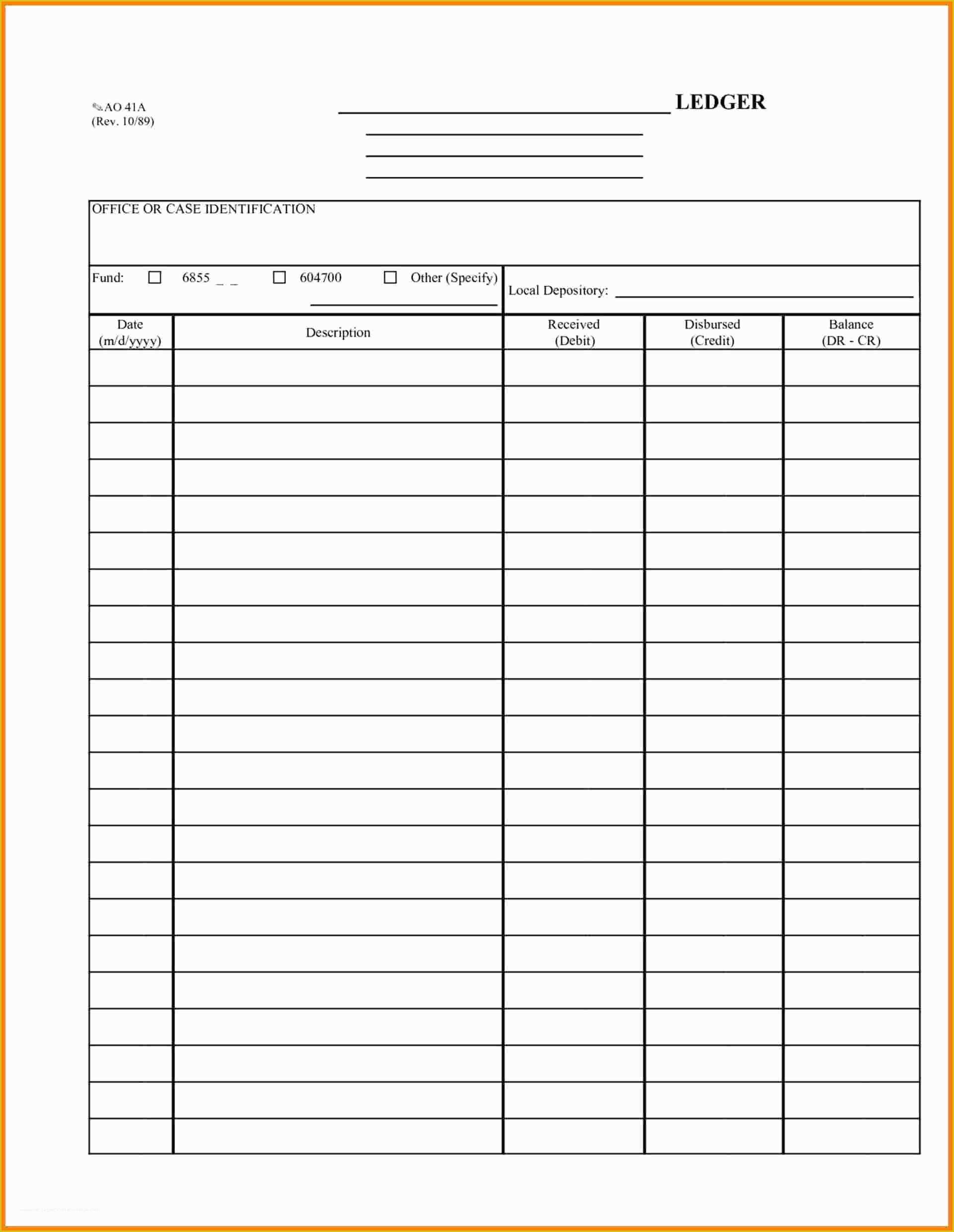 Free Accounting General Ledger Template Of 8 Blank Accounting Ledger