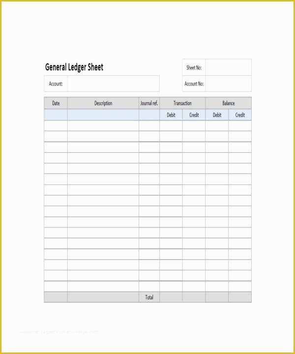Free Accounting General Ledger Template Of 9 Sample Ledger Paper Templates to Download