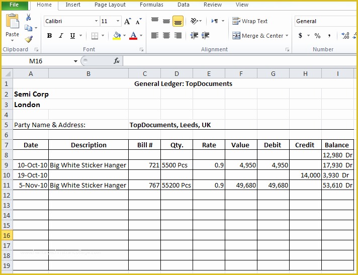 Free Accounting General Ledger Template Of General Ledger Templates In Excel format Xlsx