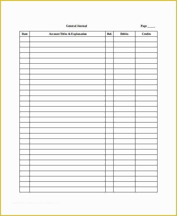 Free Accounting General Ledger Template Of Ledger Paper Template 7 Free Word Pdf Document Download