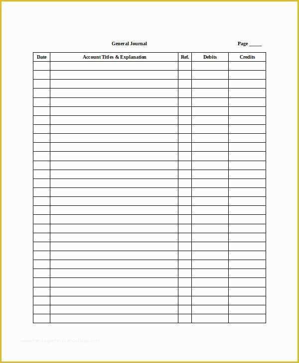 Free Accounting General Ledger Template Of Ledger Paper Template 7 Free Word Pdf Document Download