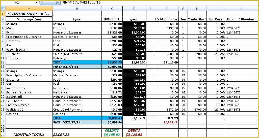 Free Accounting Spreadsheet Templates Excel Of Free Accounting and Bookkeeping Excel Spreadsheet Template