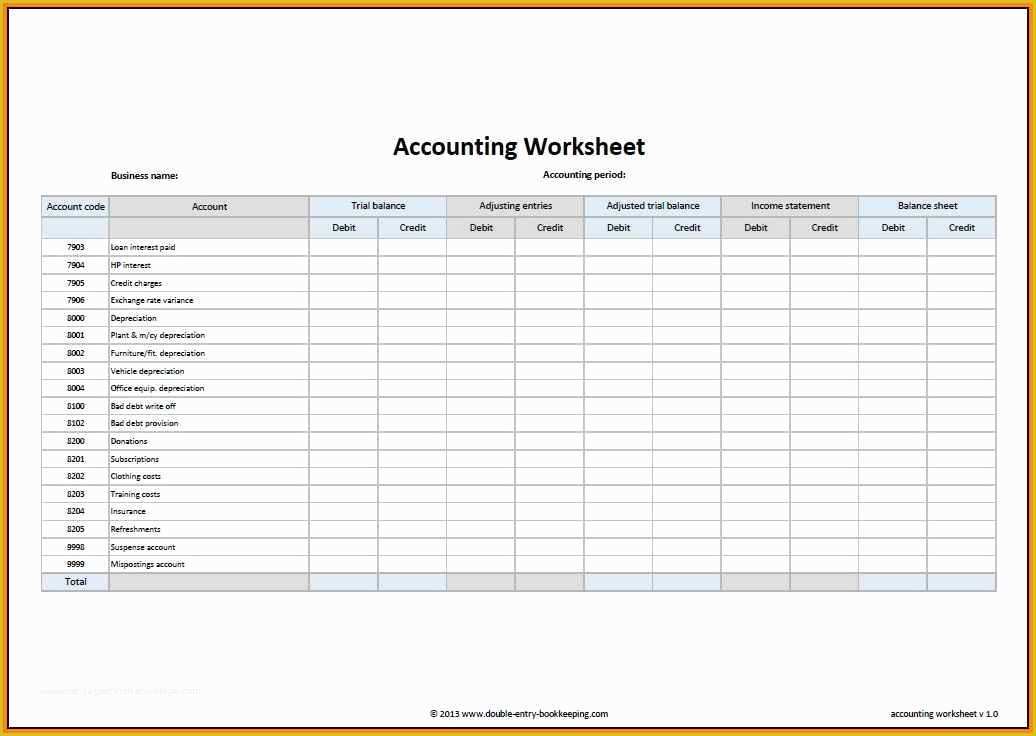 Free Accounting Templates Of 12 Easy Bookkeeping Template