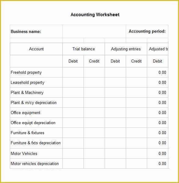Free Accounting Templates Of 5 Accounting Worksheet Templates – Free Excel Documents