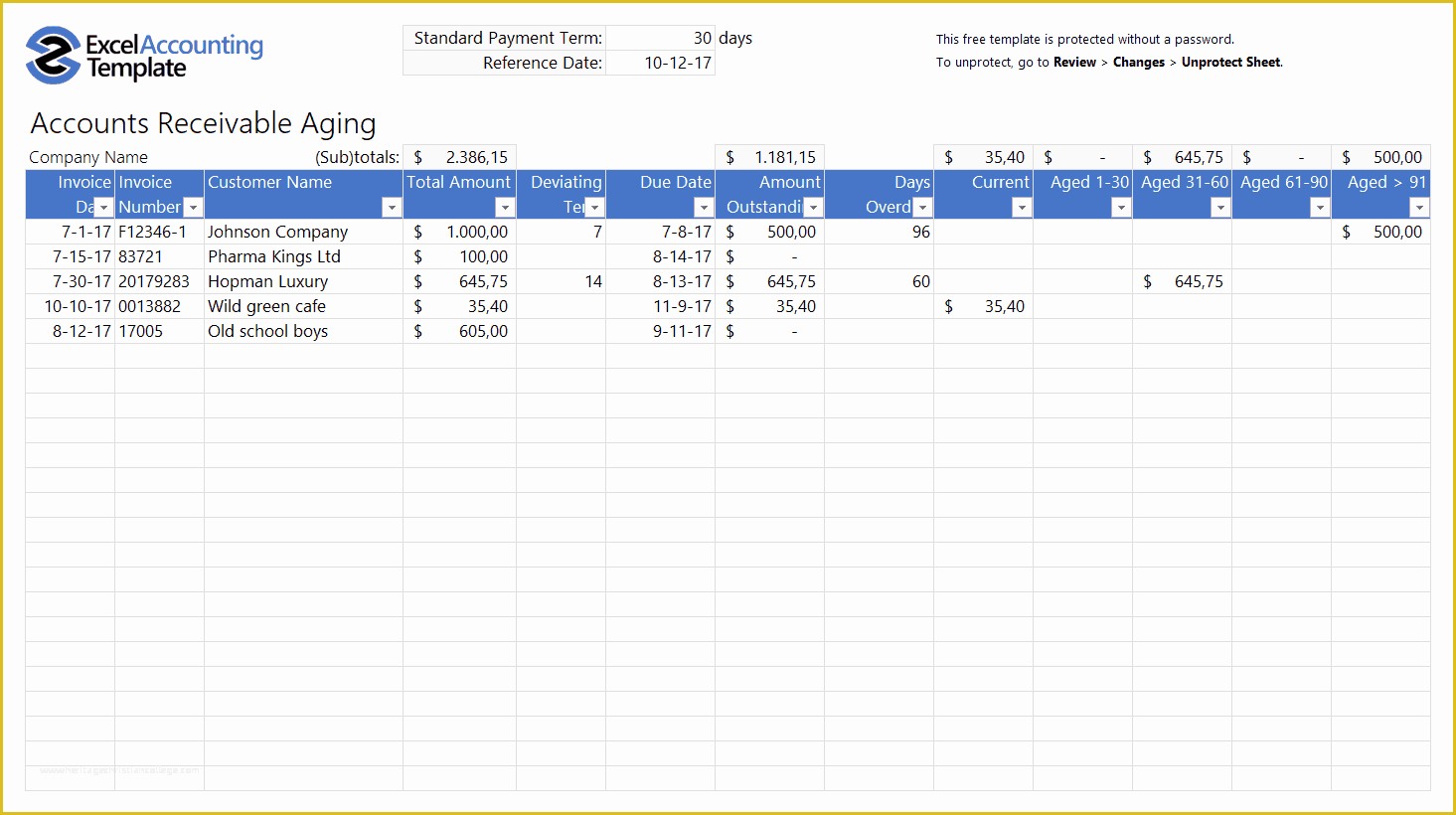 Free Accounting Templates Of Free Accounting Templates In Excel for Your
