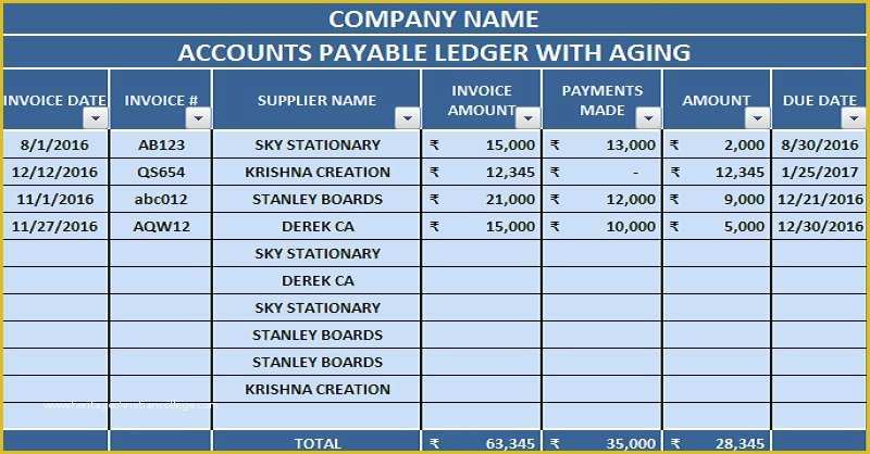 Free Accounts Payable Template Of Purchase Ledger Spreadsheet Template Excel Accounting124