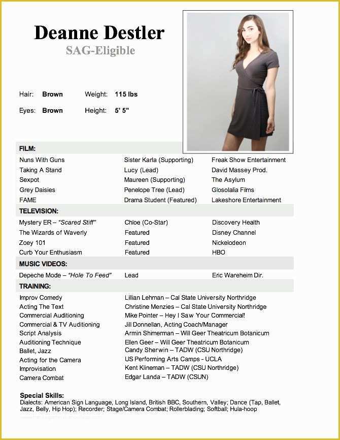 Free Acting Resume Template Of Best 25 Acting Resume Template Ideas On Pinterest