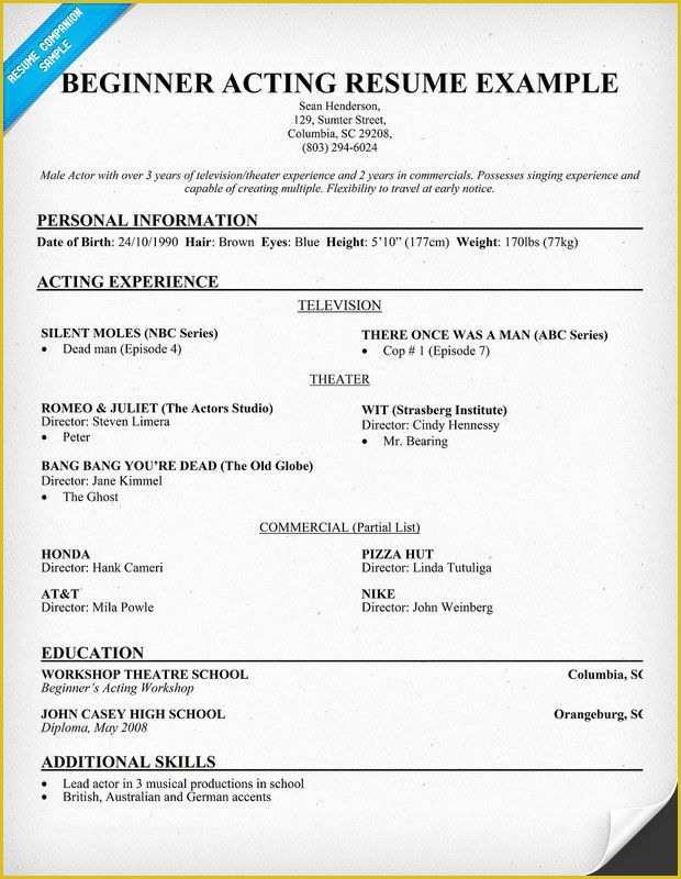 Free Acting Resume Template Of Pinterest • the World’s Catalog Of Ideas