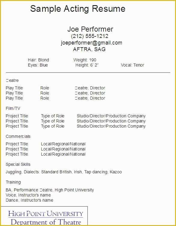 Free Acting Resume Template Of the 25 Best Acting Resume Template Ideas On Pinterest