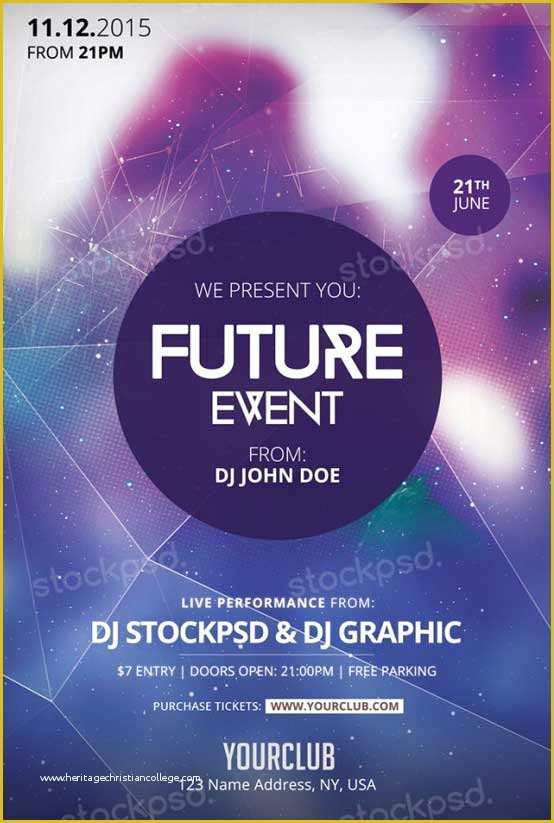 Free Ad Templates Photoshop Of Download Future event Free Psd Flyer Template for Shop