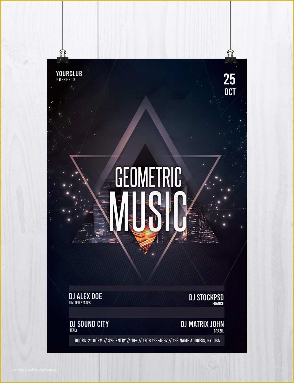 Free Ad Templates Photoshop Of Geometric Music Free Psd Flyer Template Stockpsd