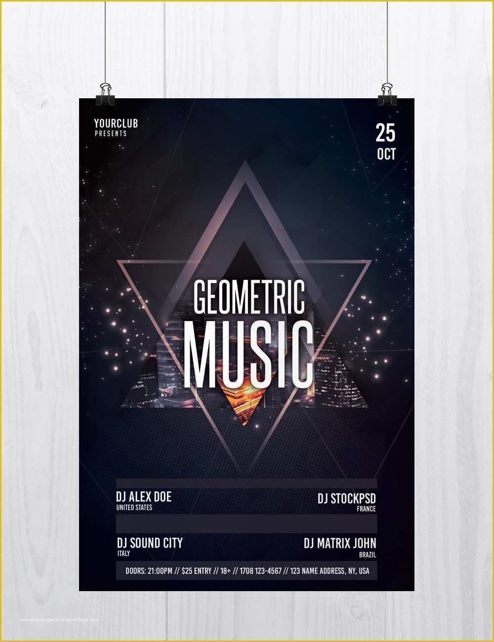 Free Ad Templates Photoshop Of Geometric Music Free Psd Flyer Template Stockpsd