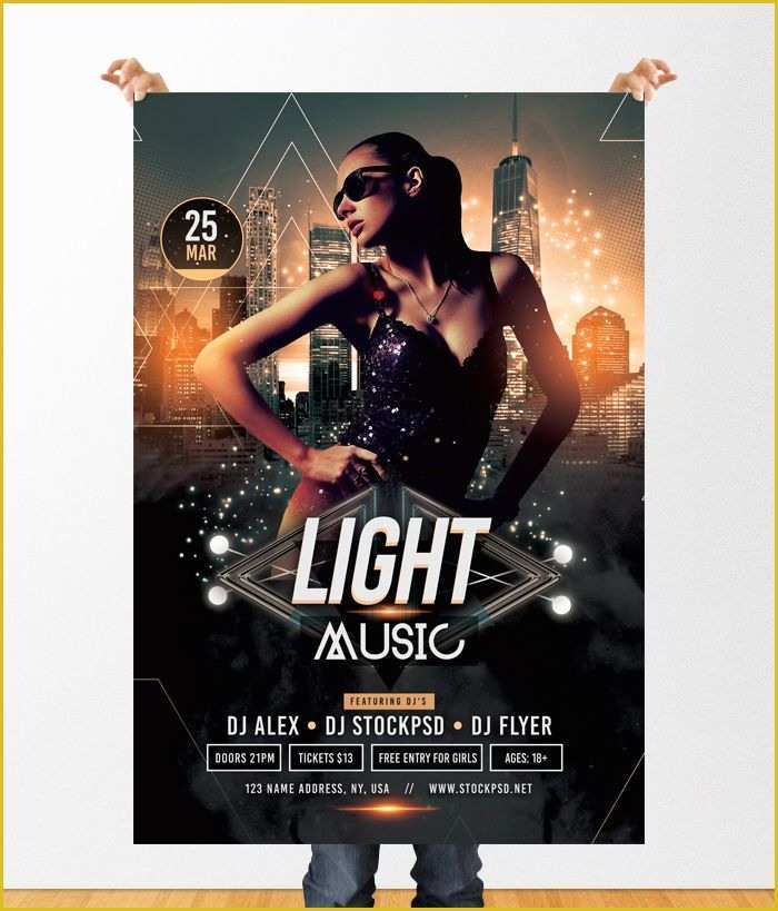 Free Ad Templates Photoshop Of Light Music is Free Psd Shop Flyer Template to