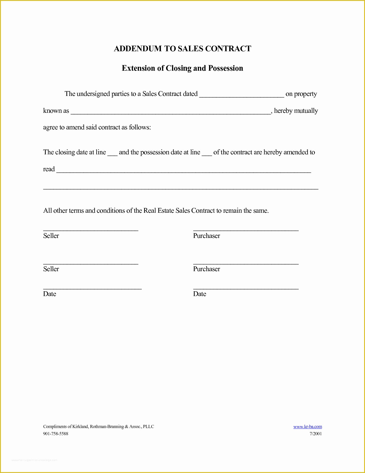 Free Addendum Sticker Template Of Contract Contract Addendum Template