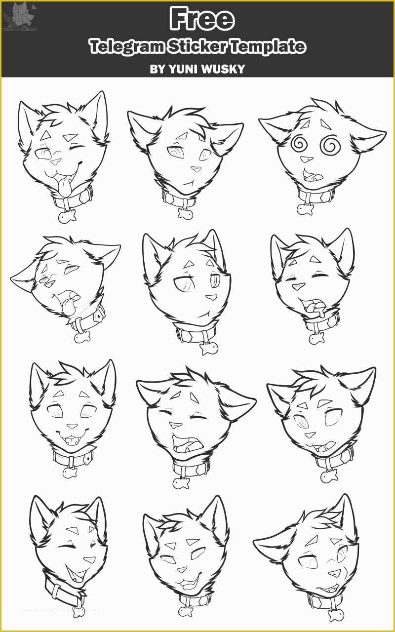 Free Addendum Sticker Template Of Free Telegram Sticker Icon Template Feline 5k Watcher