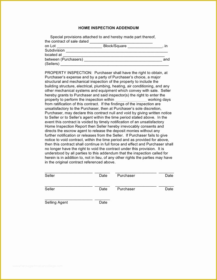 Free Addendum Sticker Template Of Home Inspection Report Free Documents for Pdf