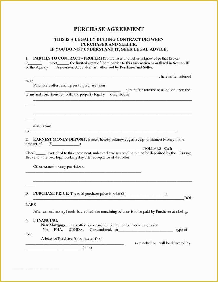 Free Addendum Sticker Template Of Printable Home Purchase Agreement