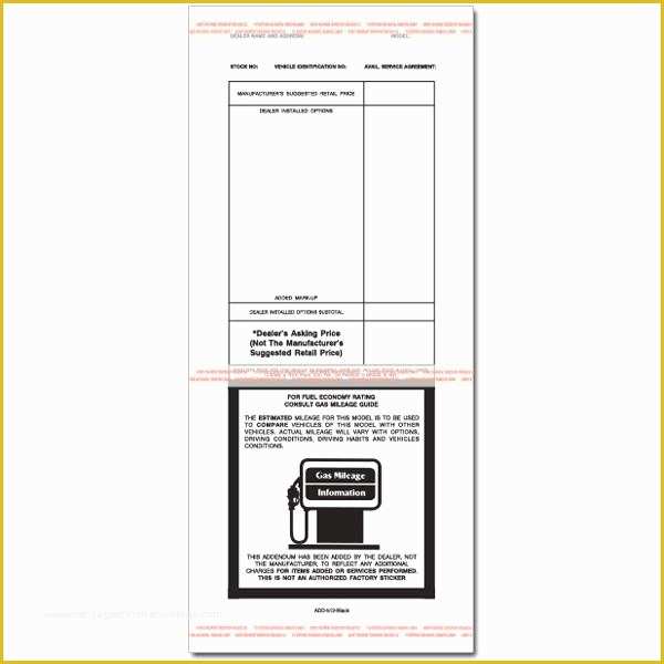 Free Addendum Sticker Template Of Product Details