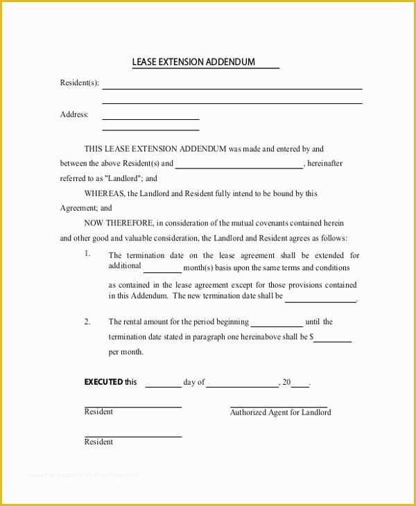 Free Addendum Sticker Template Of Sample Rental Lease form 10 Free Documents In Word Pdf
