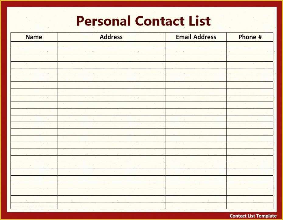 Free Address Templates for Word Of 12 Excel Address List Template Exceltemplates