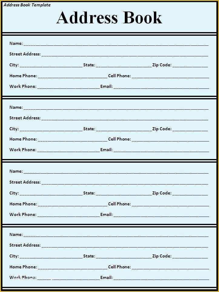 Free Address Templates for Word Of Address Book Template