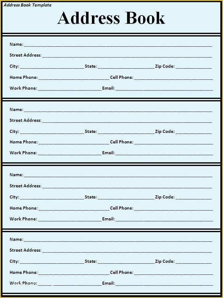Free Address Templates for Word Of Address Book Template