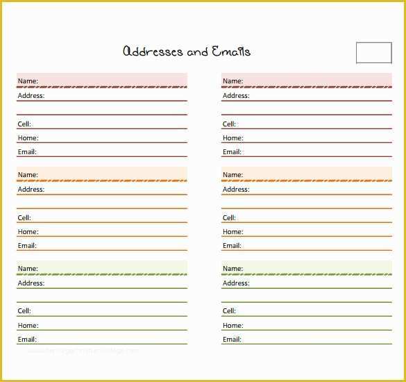Free Address Templates for Word Of Sample Address Book Template 9 Documents In Pdf Word Psd
