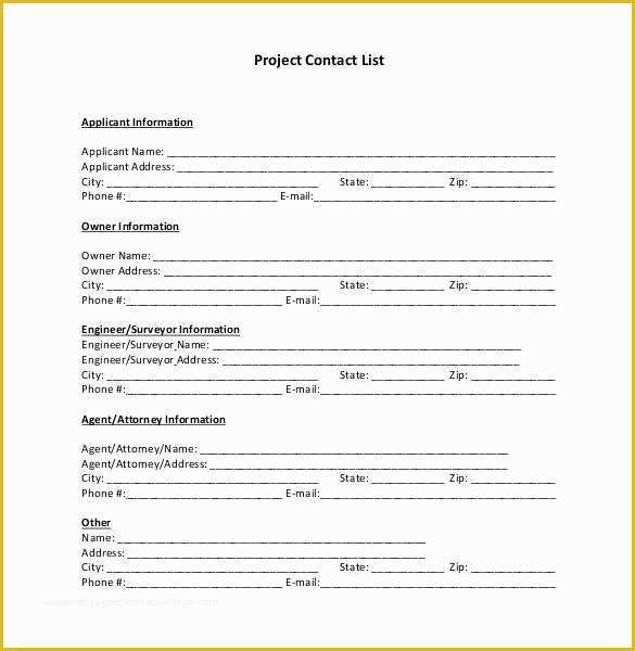 Free Address Templates for Word Of Template Contact Information
