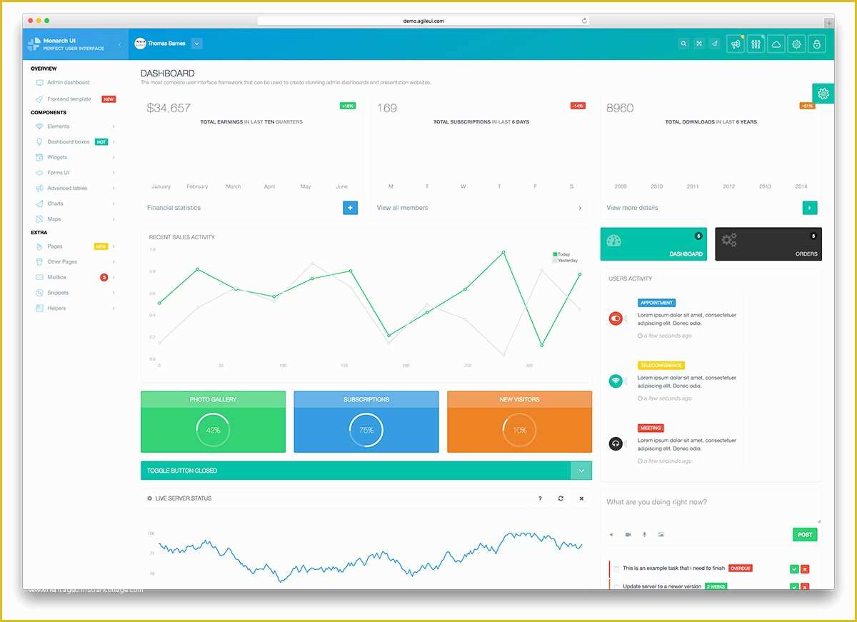 Free Admin Template Of top 34 Free Responsive HTML5 Admin & Dashboard Templates